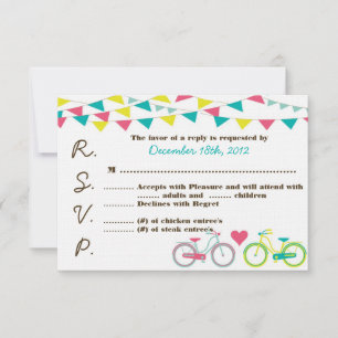 3x5 R.S.V.P. Reply Card Lovers Bike Bicycle Carniv