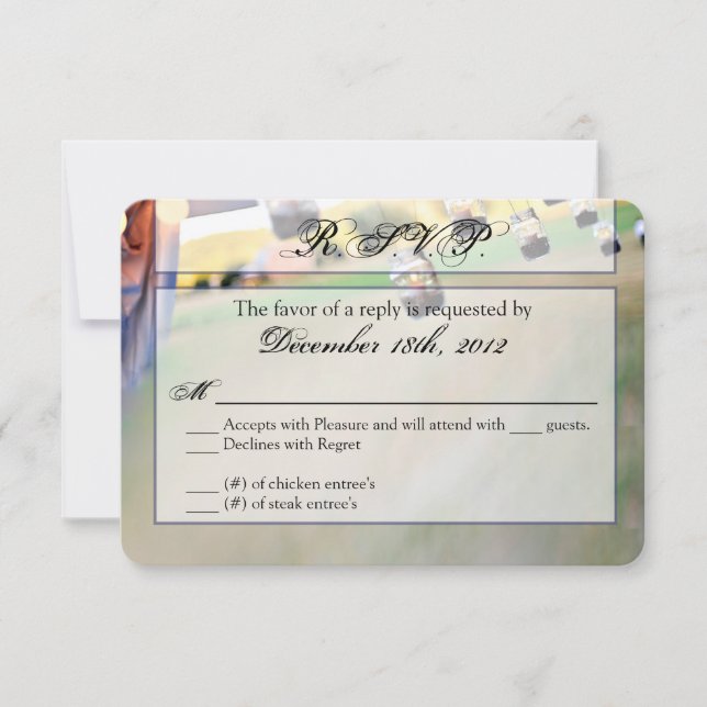 3x5 R.S.V.P. Reply Card Mason Jar Candle Holders (Front)