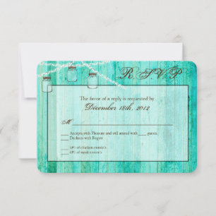 3x5 R.S.V.P. Reply Card Mason Jar String Lights