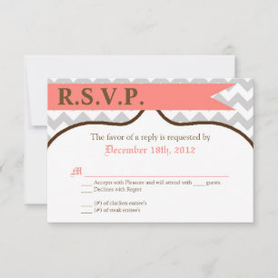 3x5 R.S.V.P. Reply Card Modern Chevron Stripe Cora