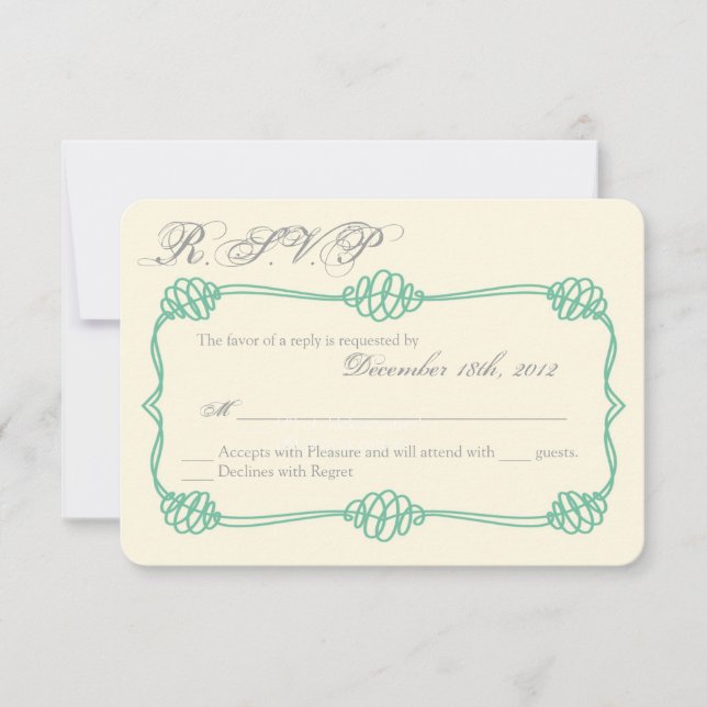 3x5 R.S.V.P. Reply Card Nautical Knot Anchor Tiff (Front)