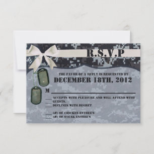 3x5 R.S.V.P. Reply Card Navy DIGITAL PRINT Uniform