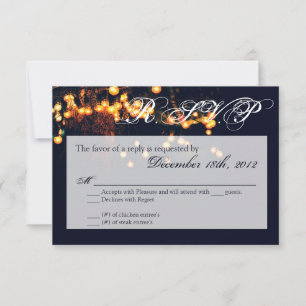3x5 R.S.V.P. Reply Card Oak Tree String Lights Nig