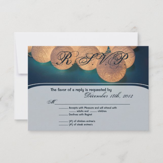 3x5 R.S.V.P. Reply Card String Lights Night Lanter (Front)