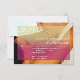 3x5 R.S.V.P. Reply Card Sunset Fade Pink Tan Photo