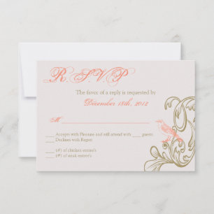 3x5 R.S.V.P. Reply Card Vintage Victorian Love