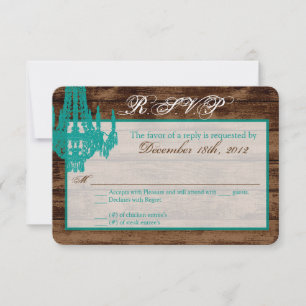 3x5 R.S.V.P. Reply Card Western Rustic Chandelier
