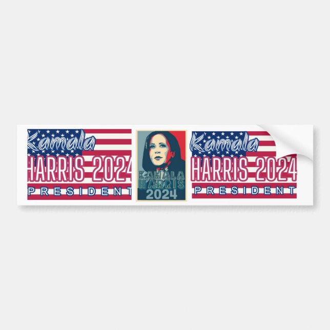 3x Kamala Harris Stickers 2024 For President (Front)