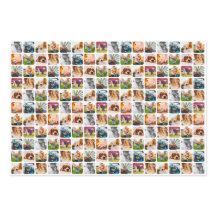 3x Sheets 10 Photo Template Rounded Wrapping Paper