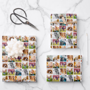 3x Sheets 10 Photo Template White Wrapping Paper