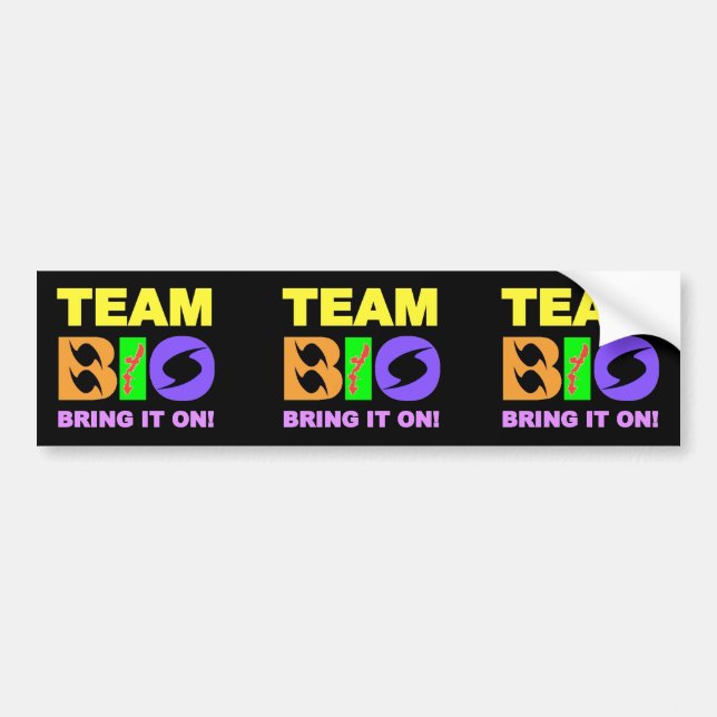 3x Team BIO Bumper Stickers (Front)
