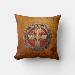[400] Ancient Celtic Sacred Gold Knot Cross Cushion