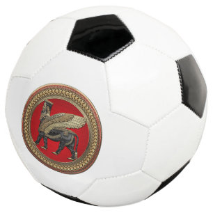 [400] Assyrian Winged Bull: Gold and Black Lamassu Football