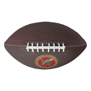 [400] Assyrian Winged Lion: Gold & Black Lamassu American Football