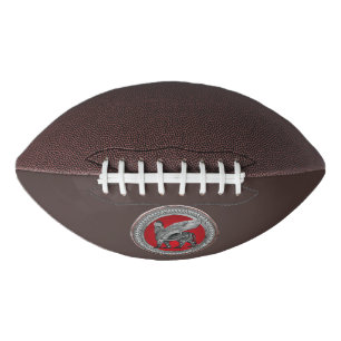 [400] Assyrian Winged Lion: Silver & Black Lamassu American Football