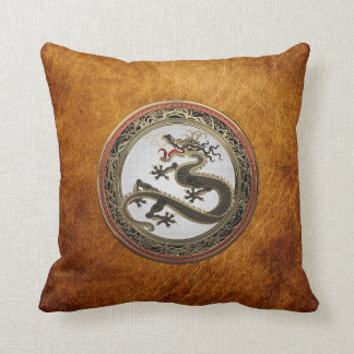 [400] Black and Gold Sacred Eastern Dragon Cushion