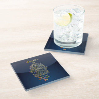 [400] Canadian Passport Cover Glass Coaster