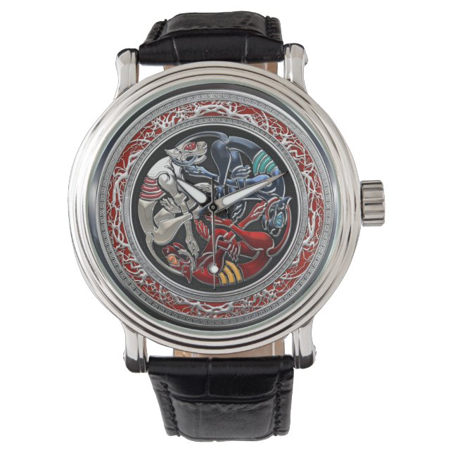 [400] Celtic Treasures - Three Dogs on Silver Watch (Front)