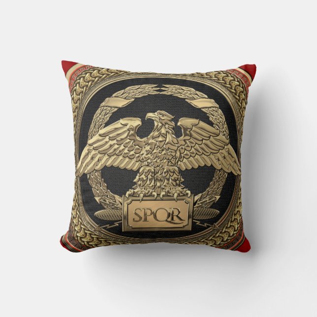 [400] Gold Roman Imperial Eagle on Gold Medallion Cushion (Front)