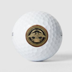 [400] Gold Roman Imperial Eagle on Gold Medallion Golf Balls