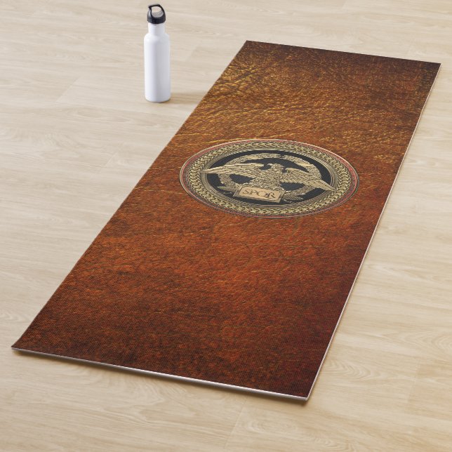 [400] Gold Roman Imperial Eagle on Gold Medallion Yoga Mat (In Situ)