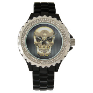 [400] Golden Human Skull Watch