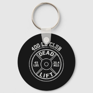 400 Lbs Pound Dead Lift Club Gym Weightlifting Pow Key Ring