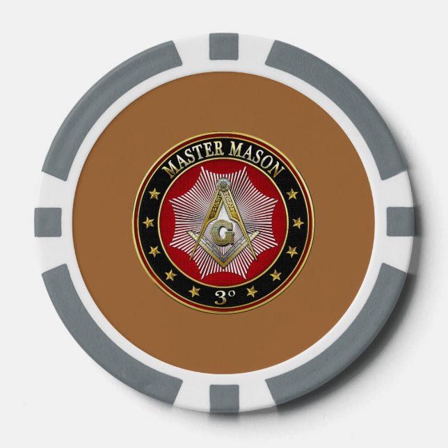 [400] Master Mason - 3rd Degree Square & Compasses Poker Chips (Front)