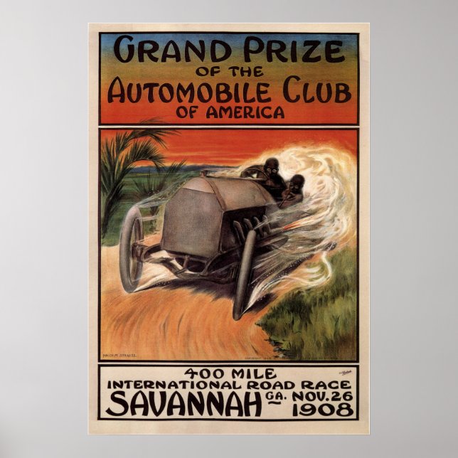 400 Mile International Road Race Savannah GA 1908 Poster (Front)