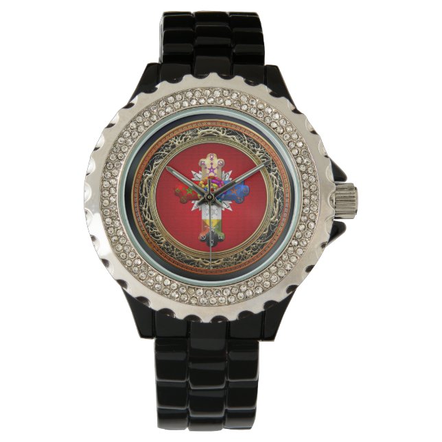 [400] Rosy Cross (Rose Croix) on Red & Gold Watch (Front)