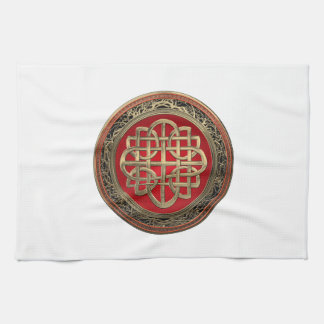 [400] Sacred Celtic Gold Knot Cross Tea Towel