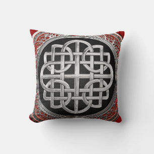 [400] Sacred Celtic Silver Knot Cross Cushion