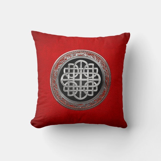 [400] Sacred Celtic Silver Knot Cross Cushion (Front)