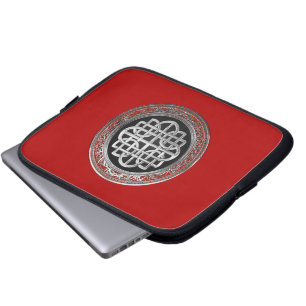 [400] Sacred Celtic Silver Knot Cross Laptop Sleeve