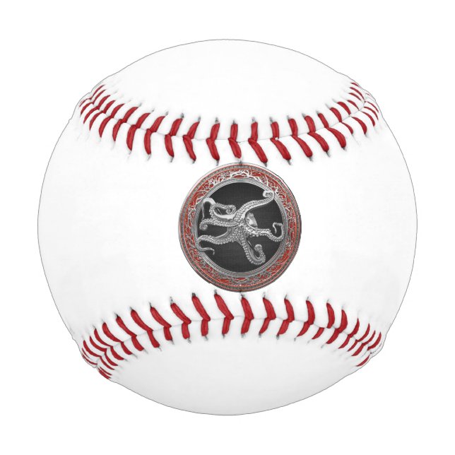 [400] Sacred Silver Octopus in Defensive Posture Baseball (Front)