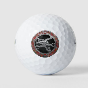 [400] Sacred Silver Octopus in Defensive Posture Golf Balls