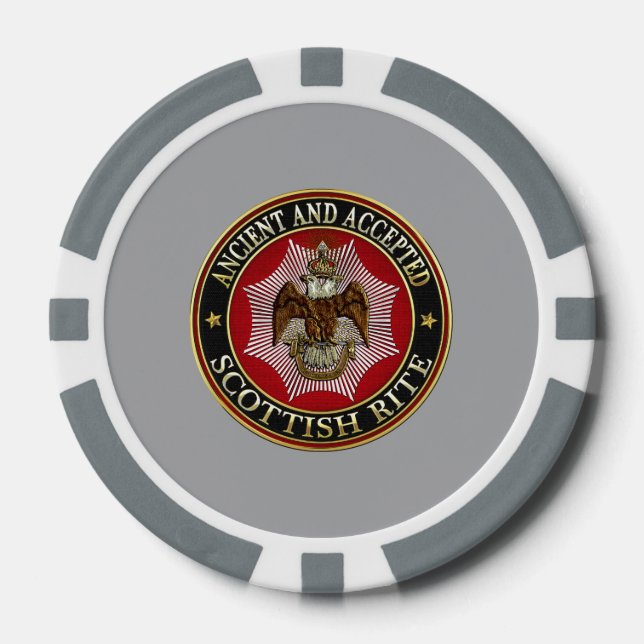 [400] Scottish Rite Double-headed Eagle Poker Chips (Front)