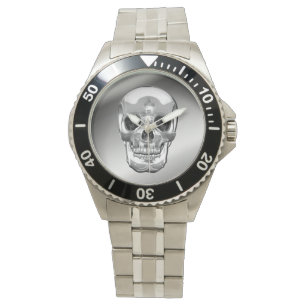 [400] Silver Human Skull Watch