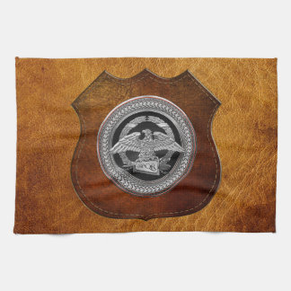 [400] Silver Roman Imperial Eagle over Medallion Tea Towel