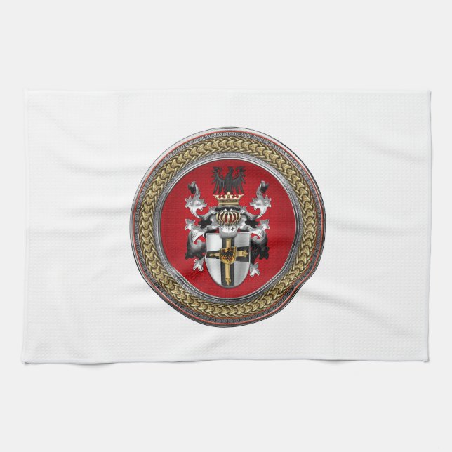[400] Teutonic Order Coat of Arms Tea Towel (Horizontal)