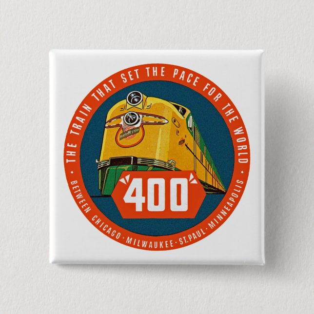 400 ~ "The Train That Sets The Pace" 15 Cm Square Badge (Front)
