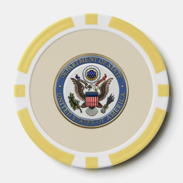 [400] U.S. Department of State (DoS) Emblem [3D] Poker Chips (Front)