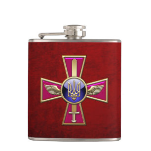 [400] Ukrainian Air Force Emblem Hip Flask