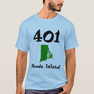 401, Area Code of Rhode Island RI Ocean State T-Shirt