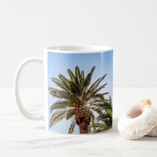 4024-Palm Tree with Sunburst Coffee Mug (With Donut)