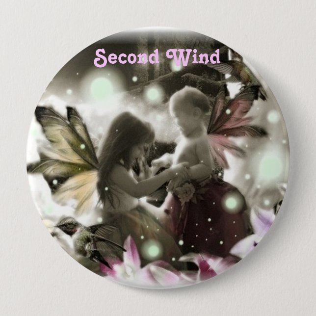 402885183, Second Wind 10 Cm Round Badge (Front)