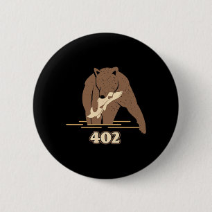 402 Fishing Bear Fat Brown Grizzly Lover Beartober 6 Cm Round Badge