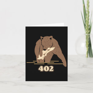 402 Fishing Bear Fat Brown Grizzly Lover Beartober Card