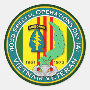 403d SOD-A - ASA Vietnam Classic Round Sticker