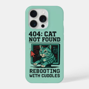 404 Error Cat Not Found Rebooting Cuddles Tech Cat iPhone 15 Pro Case